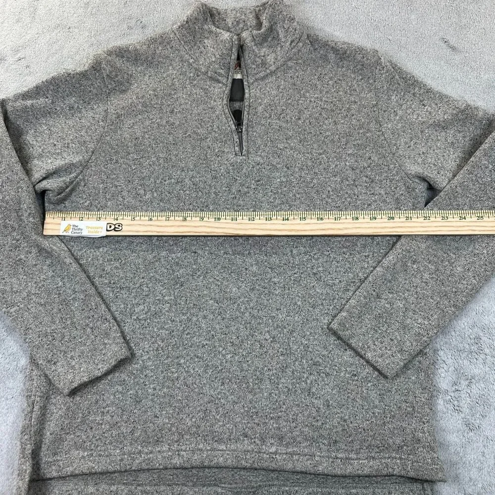 Wrangler Authentics 1/4 Zip Fleece Pullover Mens Medium Gray Sweater